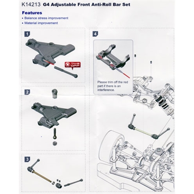 G4RS 2009 KF barra stabilizzatrice anteriore superiore regolabile - K14213