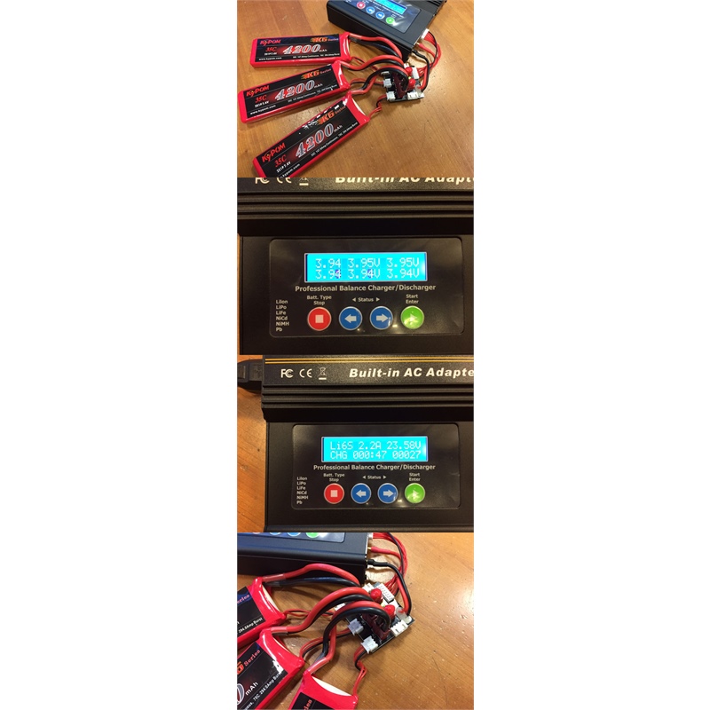 EV-Multi adapter adattatore per il caricamento contemporaneo di pi?? pacchi  batterie 3x2S-2x3S - [EV-MA]